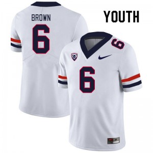 Youth Taye Brown White Wildcats #6 Jersey 228324-537