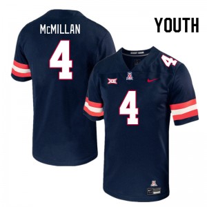 Youth Tetairoa McMillan Navy Arizona #4 Big 12 Conference Jersey 575486-762