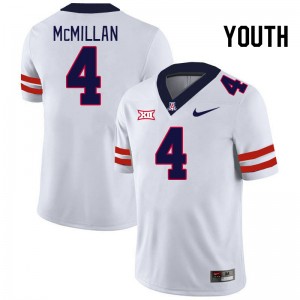 Youth Tetairoa McMillan White Arizona #4 Big 12 Conference Jersey 800892-723