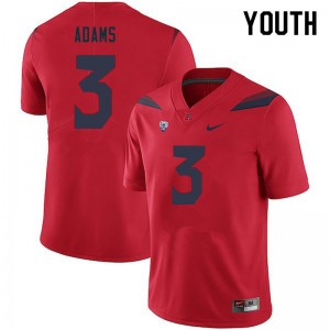 Youth Tre Adams Red Arizona Wildcats #3 Jersey 658711-136