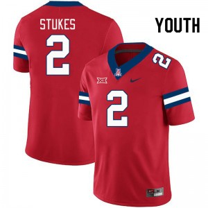 Youth Treydan Stukes Red Arizona #2 Big 12 Conference Jersey 819113-115