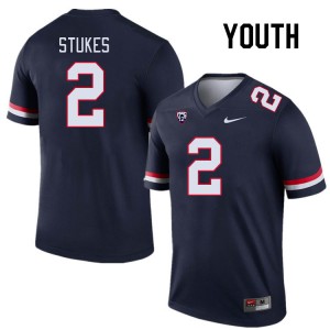 Youth Treydan Stukes Navy University of Arizona #2 Jersey 745215-265