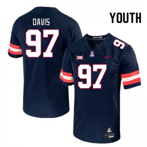 Youth Tristan Davis Navy University of Arizona #97 Big 12 Conference Jersey 620084-799