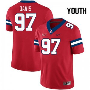 Youth Tristan Davis Red University of Arizona #97 Big 12 Conference Jersey 647147-739