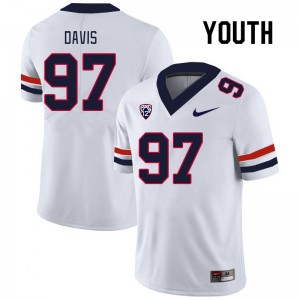 Youth Tristan Davis White Arizona Wildcats #97 Jersey 625971-448