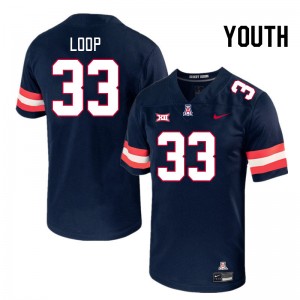 Youth Tyler Loop Navy University of Arizona #33 Big 12 Conference Jersey 436633-765