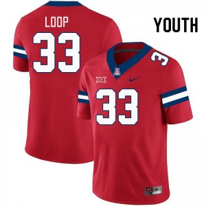 Youth Tyler Loop Red Wildcats #33 Big 12 Conference Jersey 743087-933