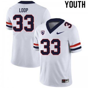 Youth Tyler Loop White Arizona #33 Jersey 164909-218