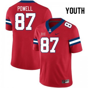 Youth Tyler Powell Red Arizona Wildcats #87 Big 12 Conference Jersey 734644-491