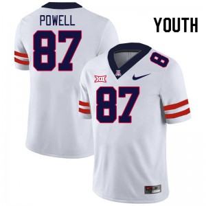 Youth Tyler Powell White Arizona Wildcats #87 Big 12 Conference Jersey 741230-907