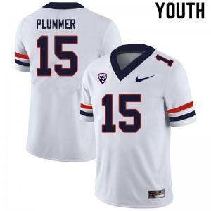 Youth Will Plummer White Arizona Wildcats #15 Jersey 869232-582