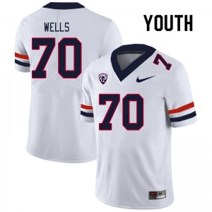 Youth Zarius Wells White Wildcats #70 Jersey 300238-320