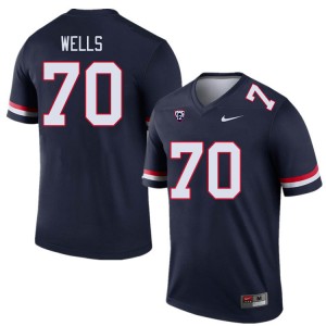 Men Zarius Wells Navy Arizona #70 Jersey 184062-997