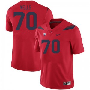 Men Zarius Wells Red University of Arizona #70 Jersey 134548-712